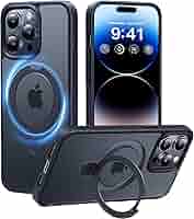 iPhone14Pro 用 ケース 隠しスタンド 横縦両立 耐衝撃 パープル Amazon.co.jp: 【多機能隠しスタンド&マグセーフ対応&手帳型